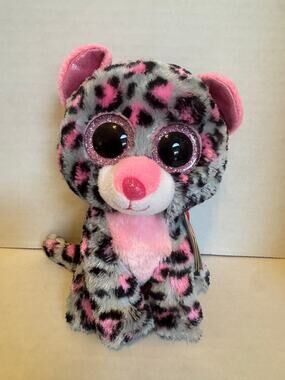 Ty Beanie Boos Tasha Pink & Gray Leopard Plush – Original Hang Tag